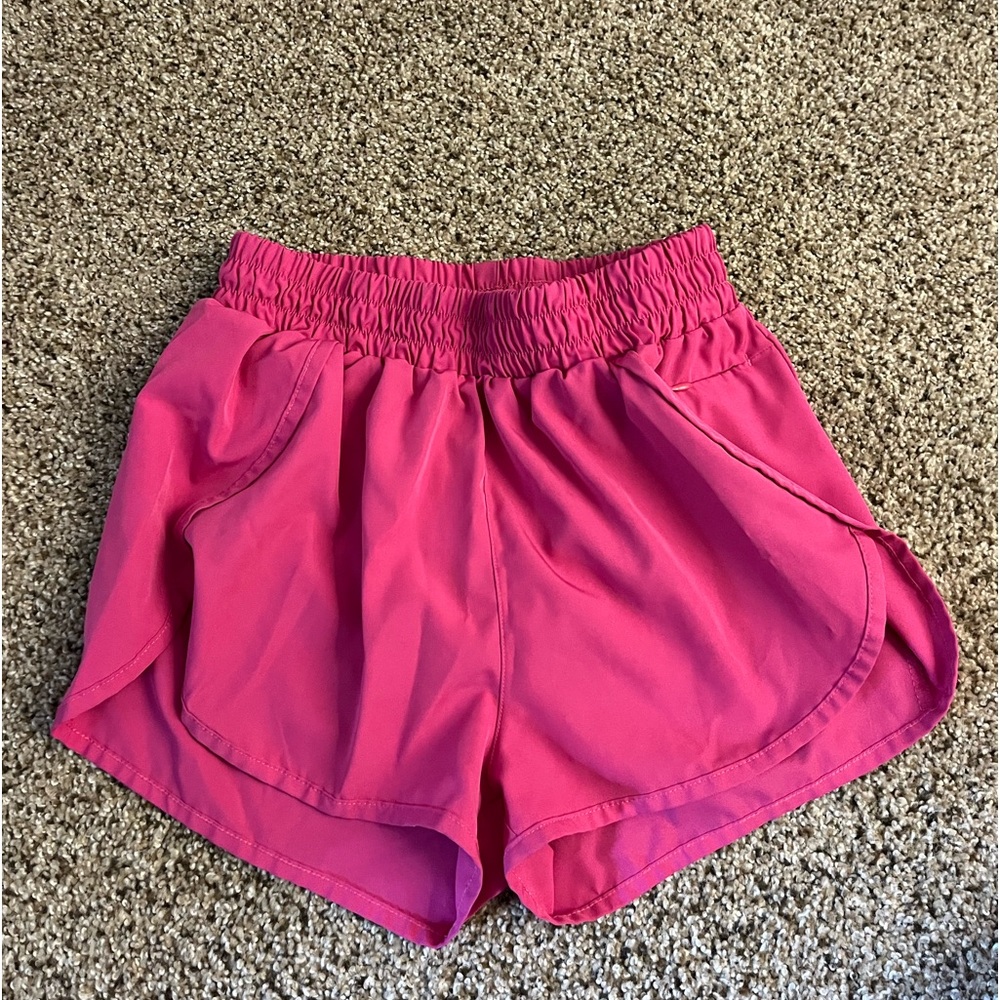 Sunzel pink athletic shorts. Size 6. Built in underwear